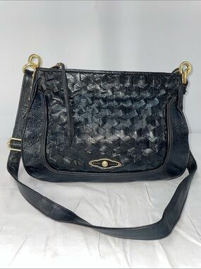 ELLIOTT LUCCA LEATHER WOVEN FRONT HANDBAG FTL-05-007